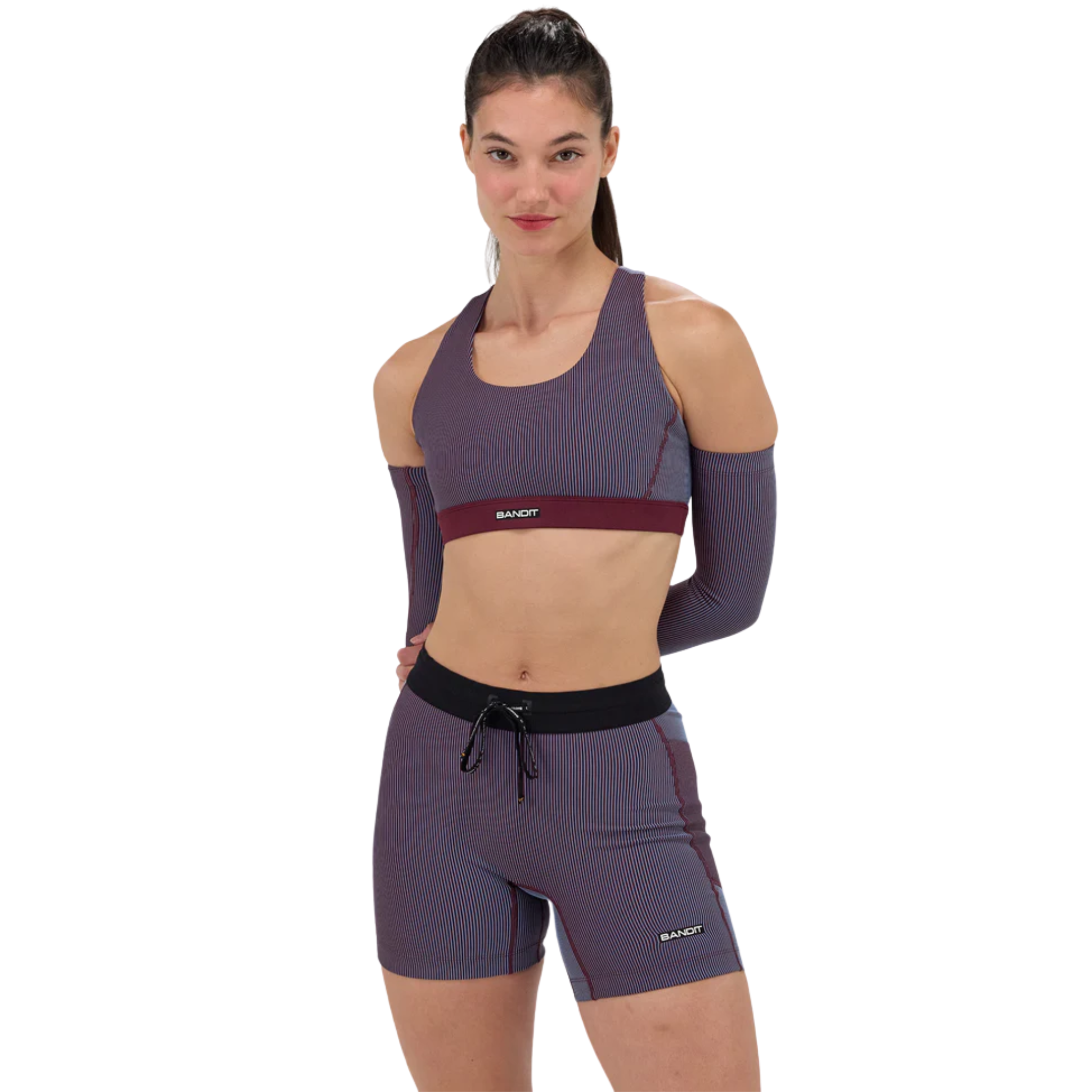 Striped Cadence™ Scoop Neck Run Bra