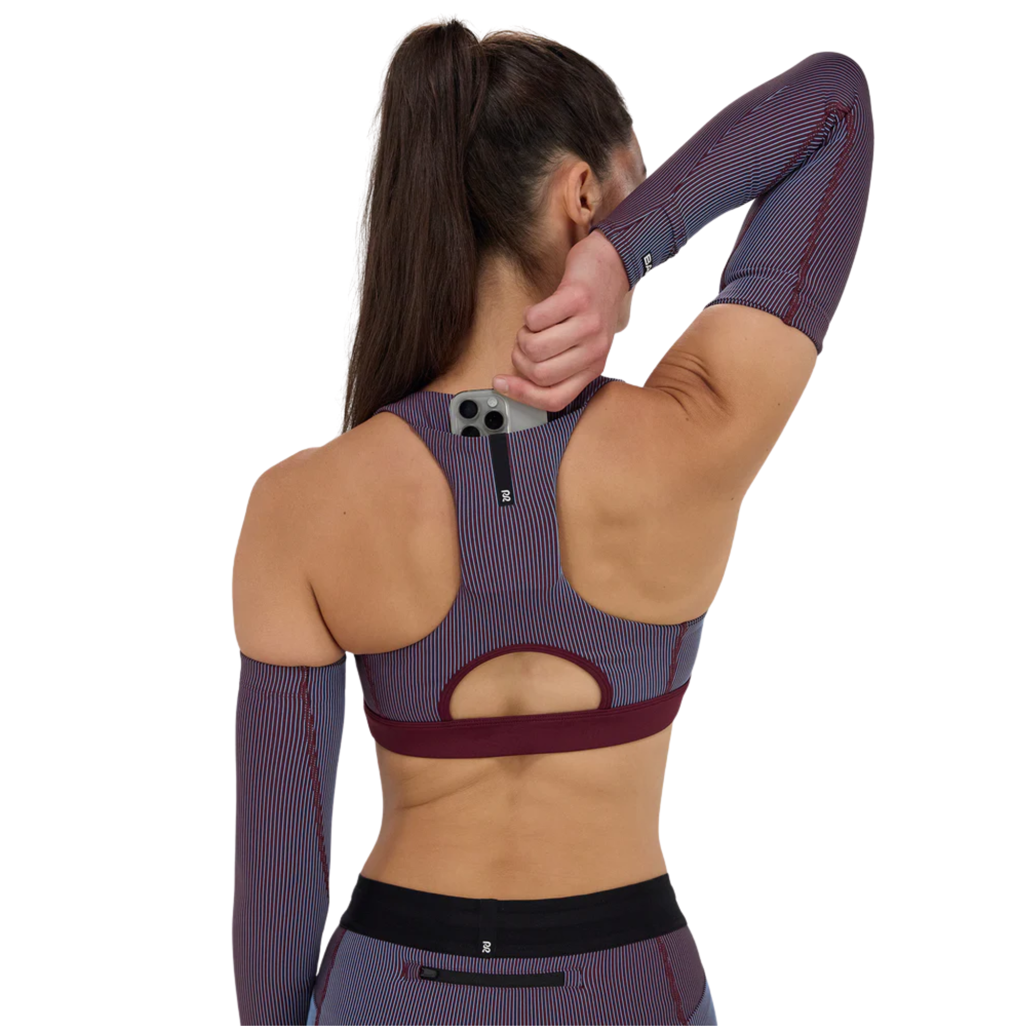 Striped Cadence™ Scoop Neck Run Bra