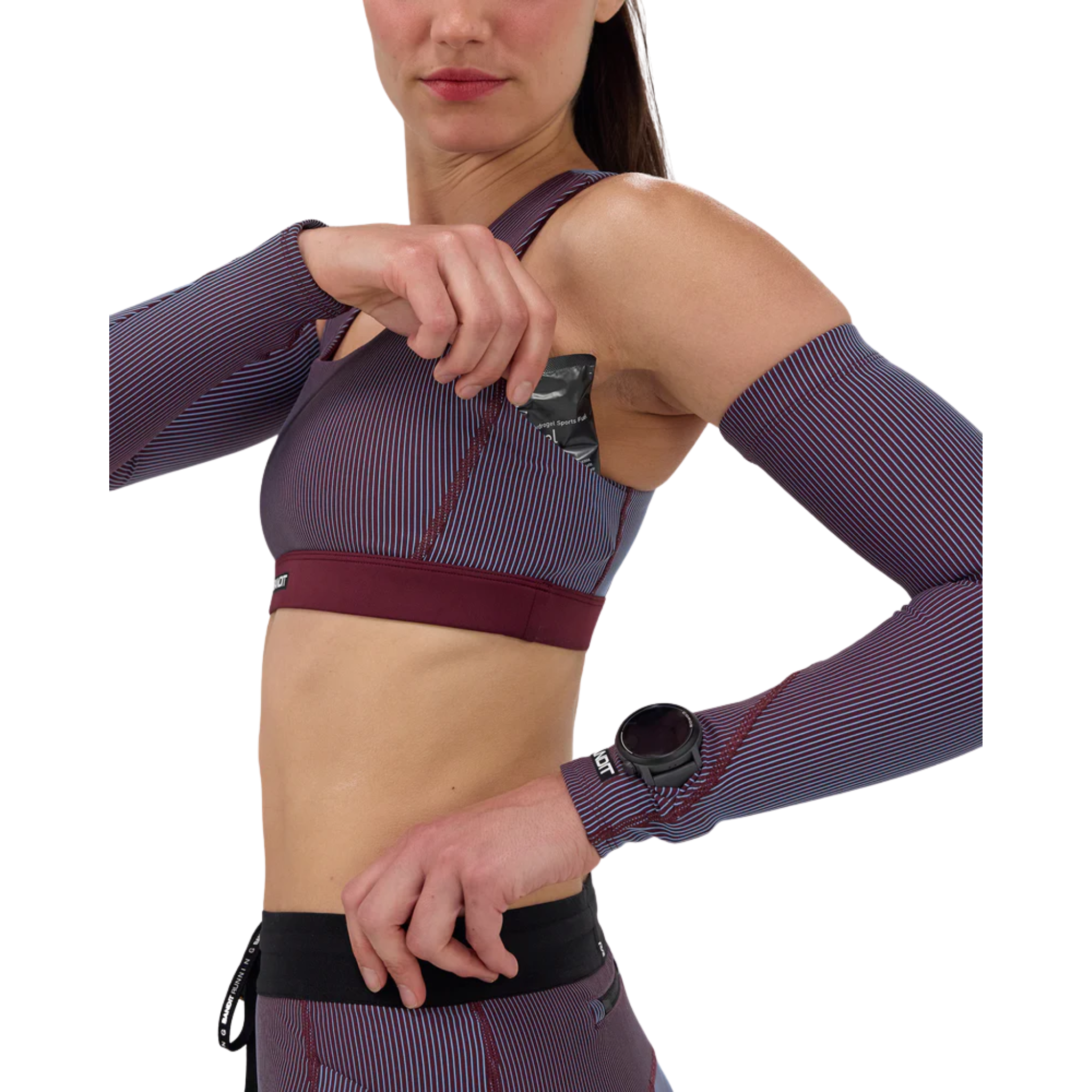 Striped Cadence™ Scoop Neck Run Bra