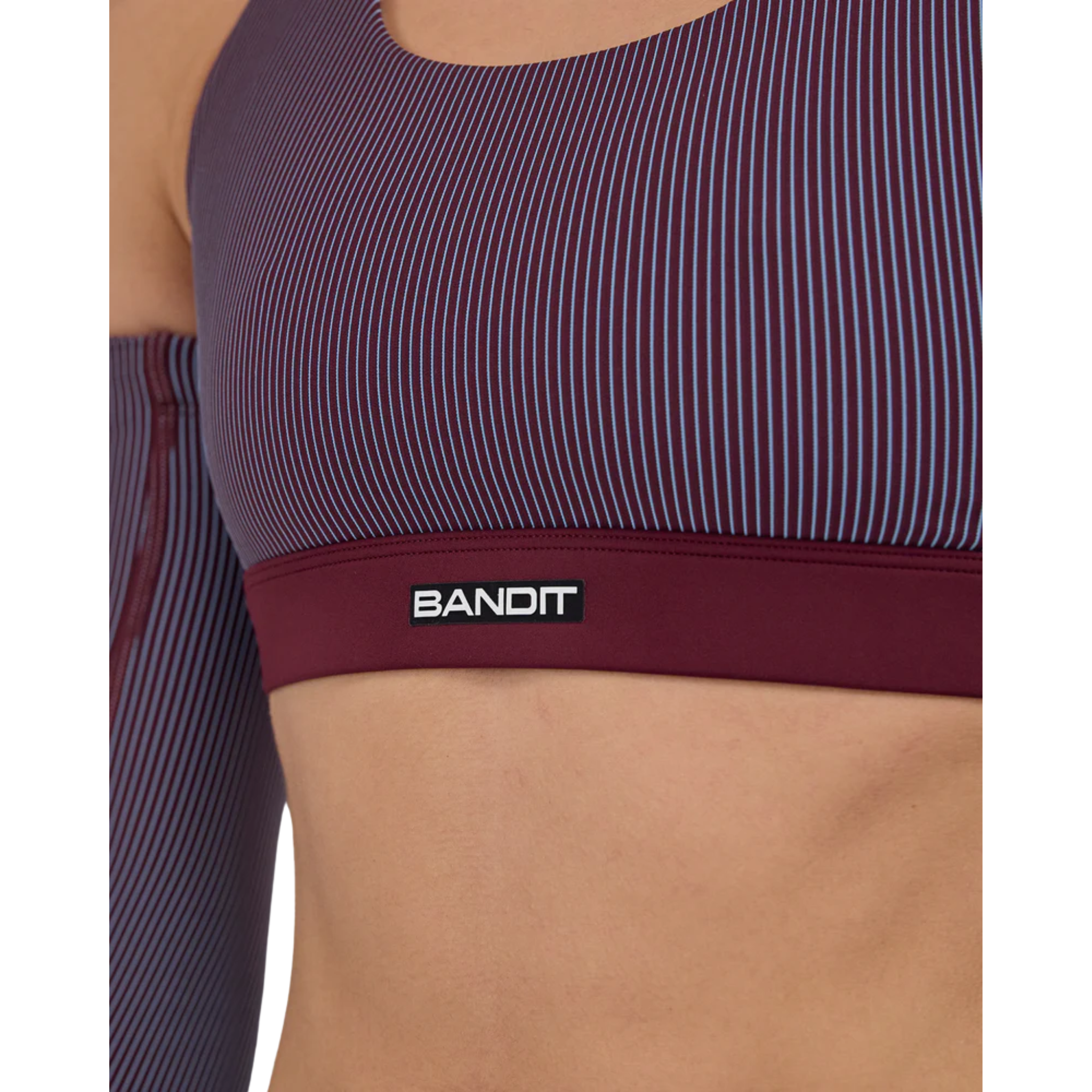 Striped Cadence™ Scoop Neck Run Bra