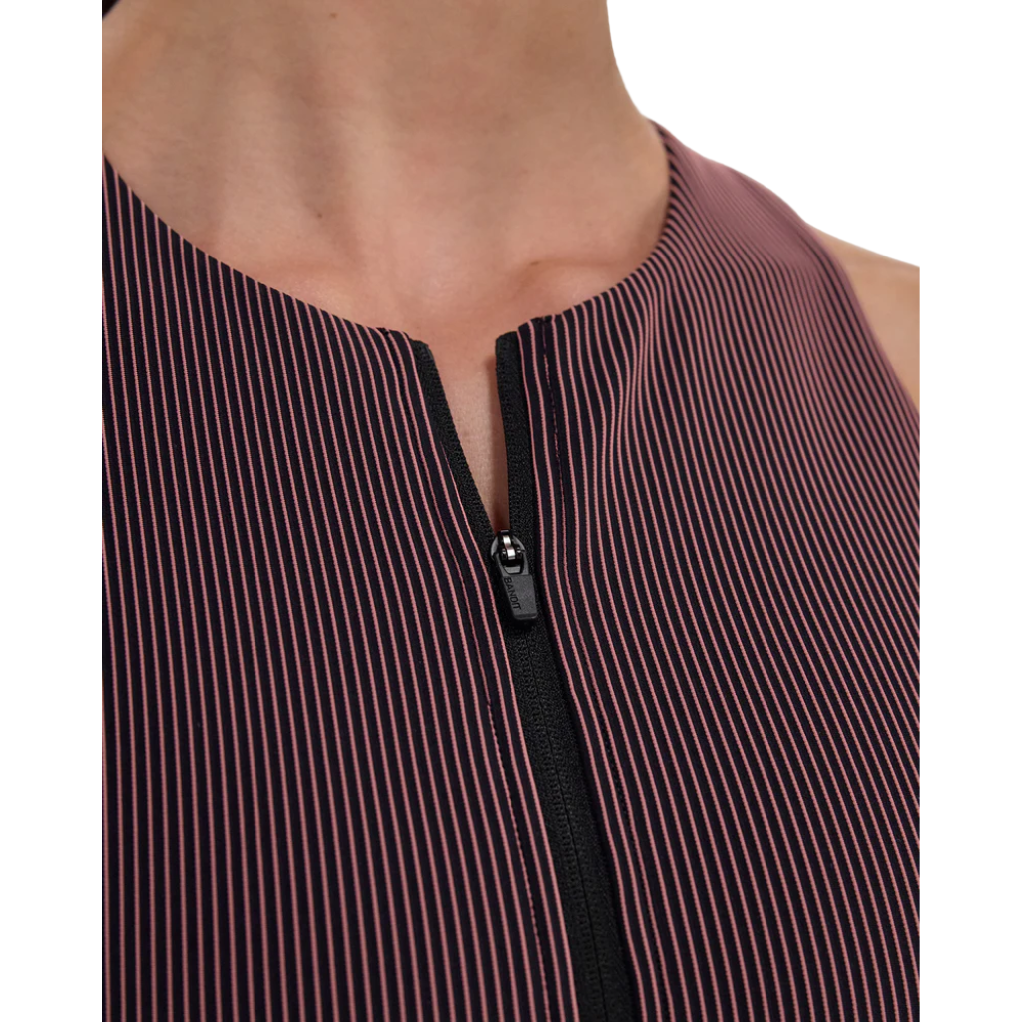 Striped Cadence™ Zip Front Race Crop