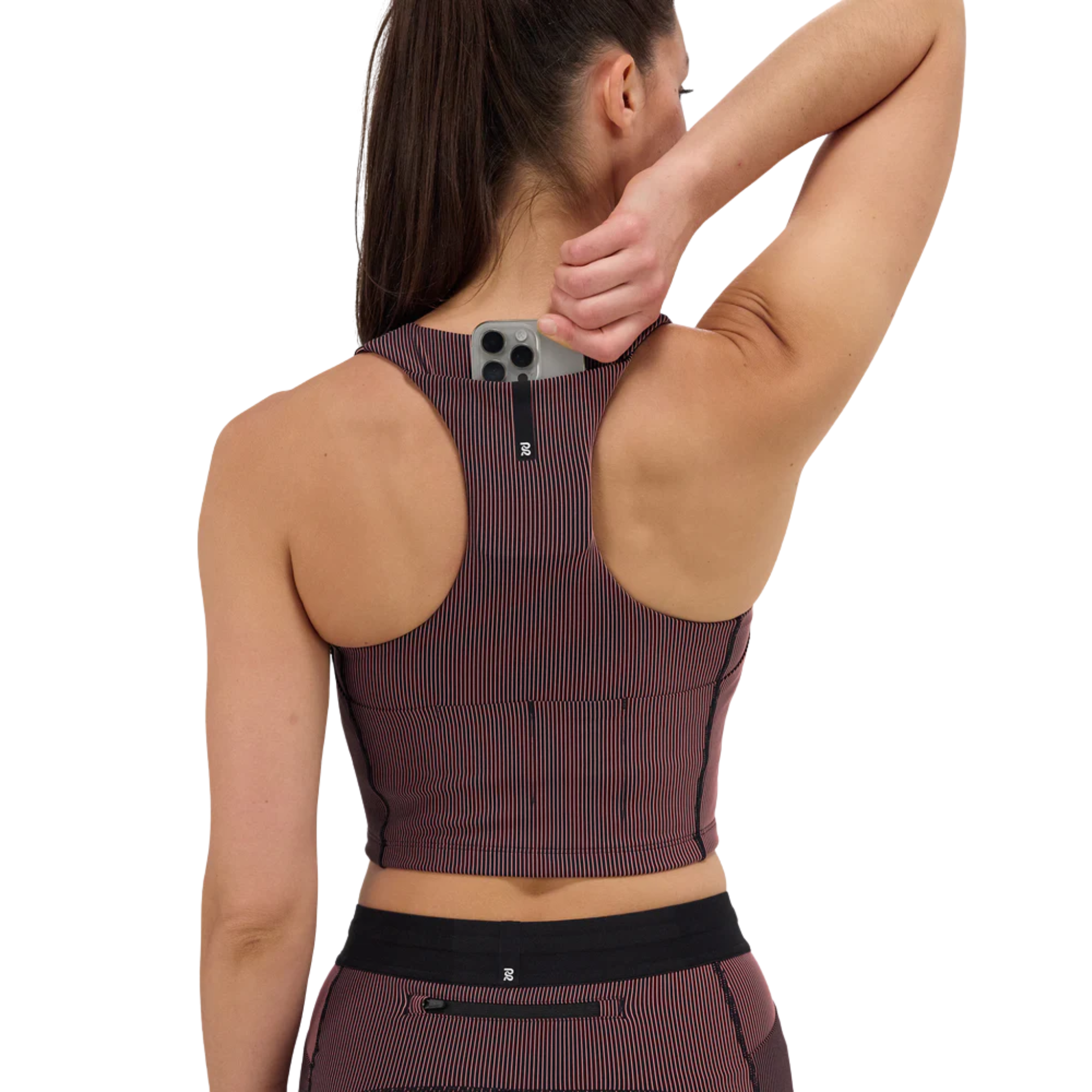 Striped Cadence™ Zip Front Race Crop