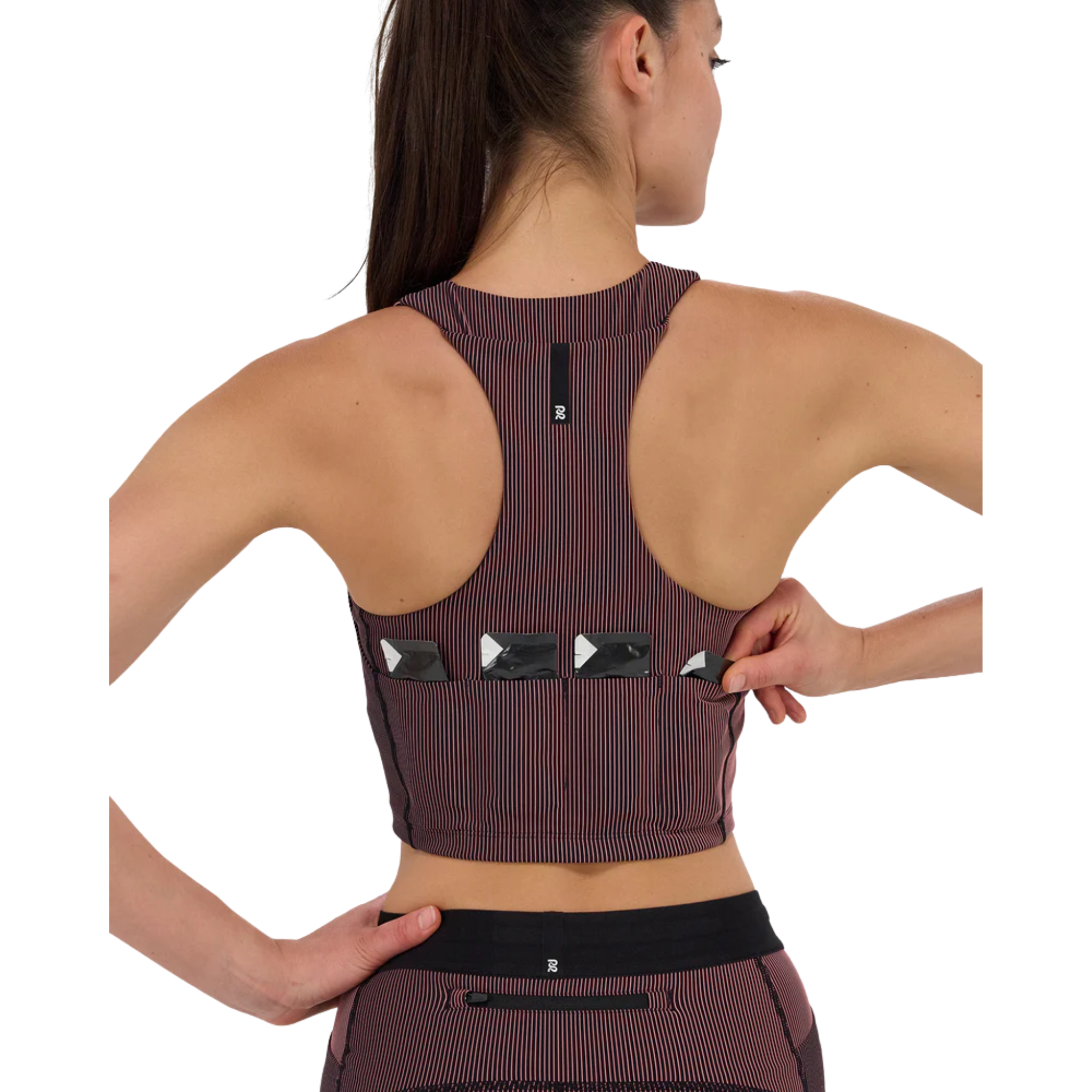 Striped Cadence™ Zip Front Race Crop