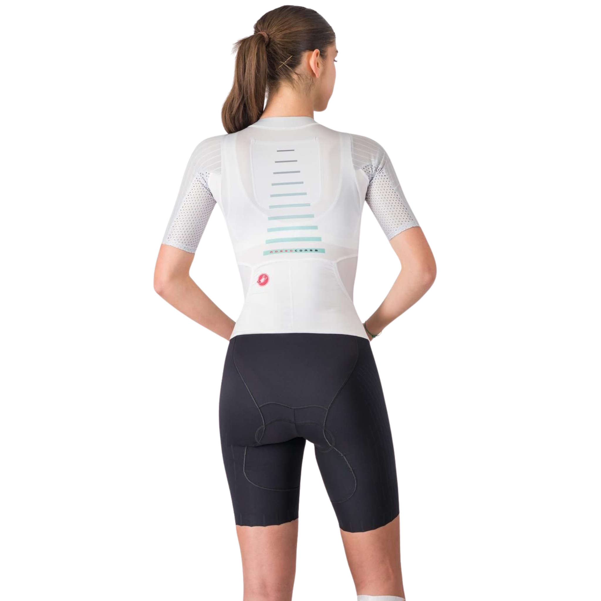 Castelli Free Sanremo 3 W Suit Short Sleeve in White Black