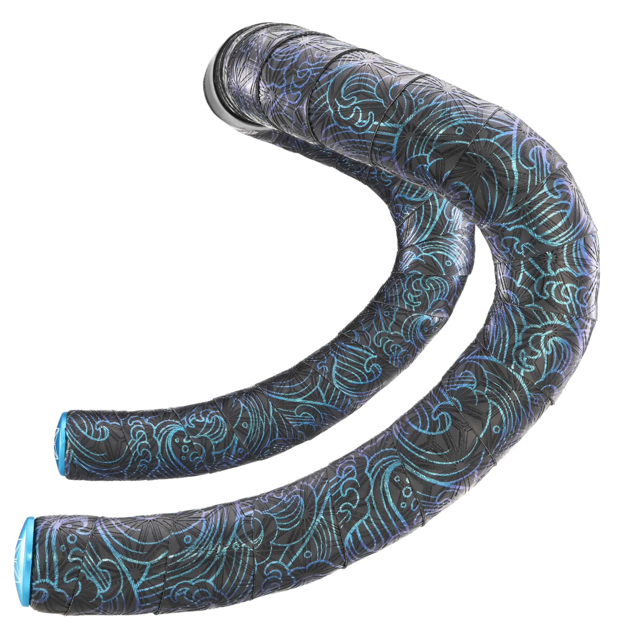 Supacaz Super Sticky Kush - Tsunami - Blue Refractor + Neon Blue Star Plugz