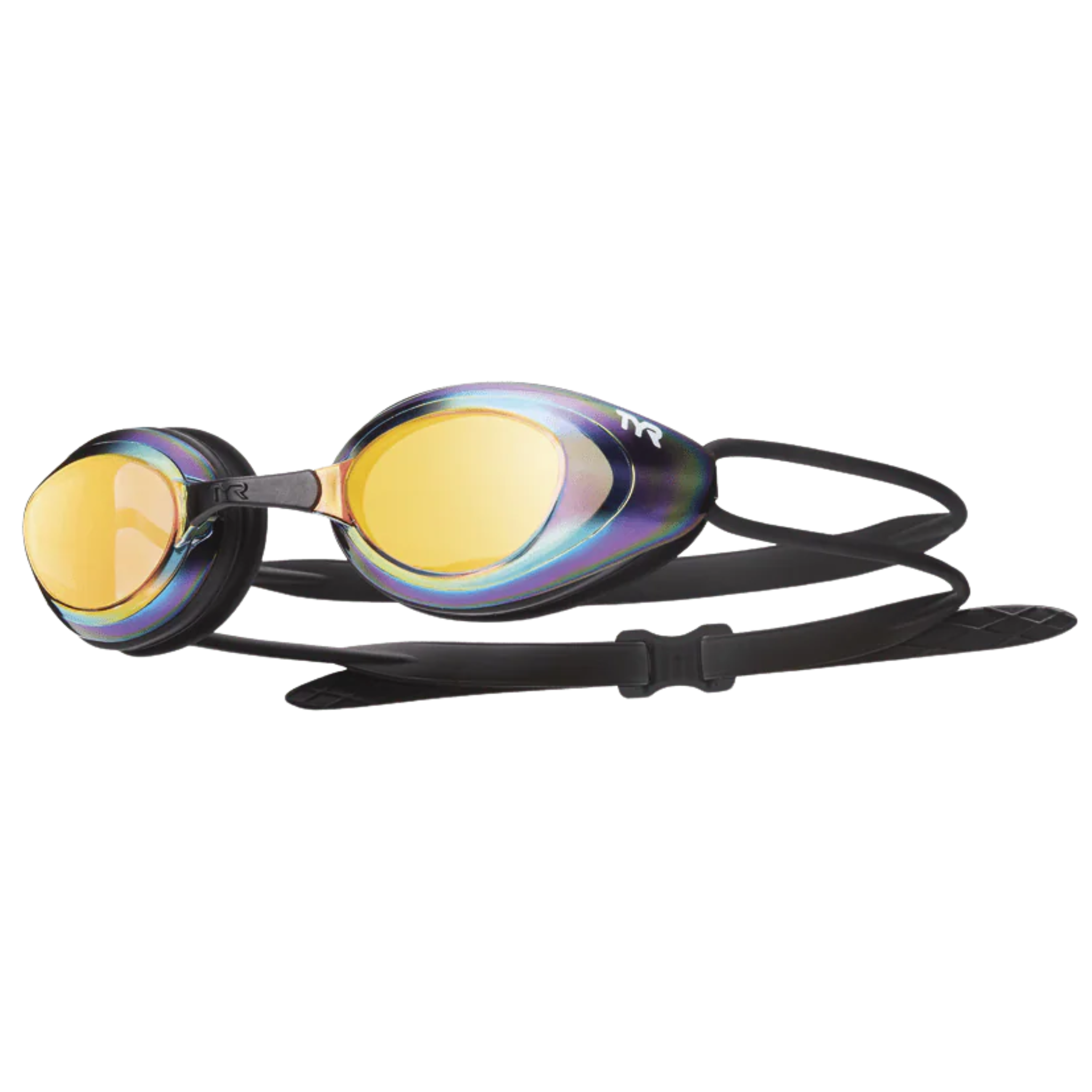 TYR Blackhawk Mirrored Racing Goggle in Gold Multi Rainbow