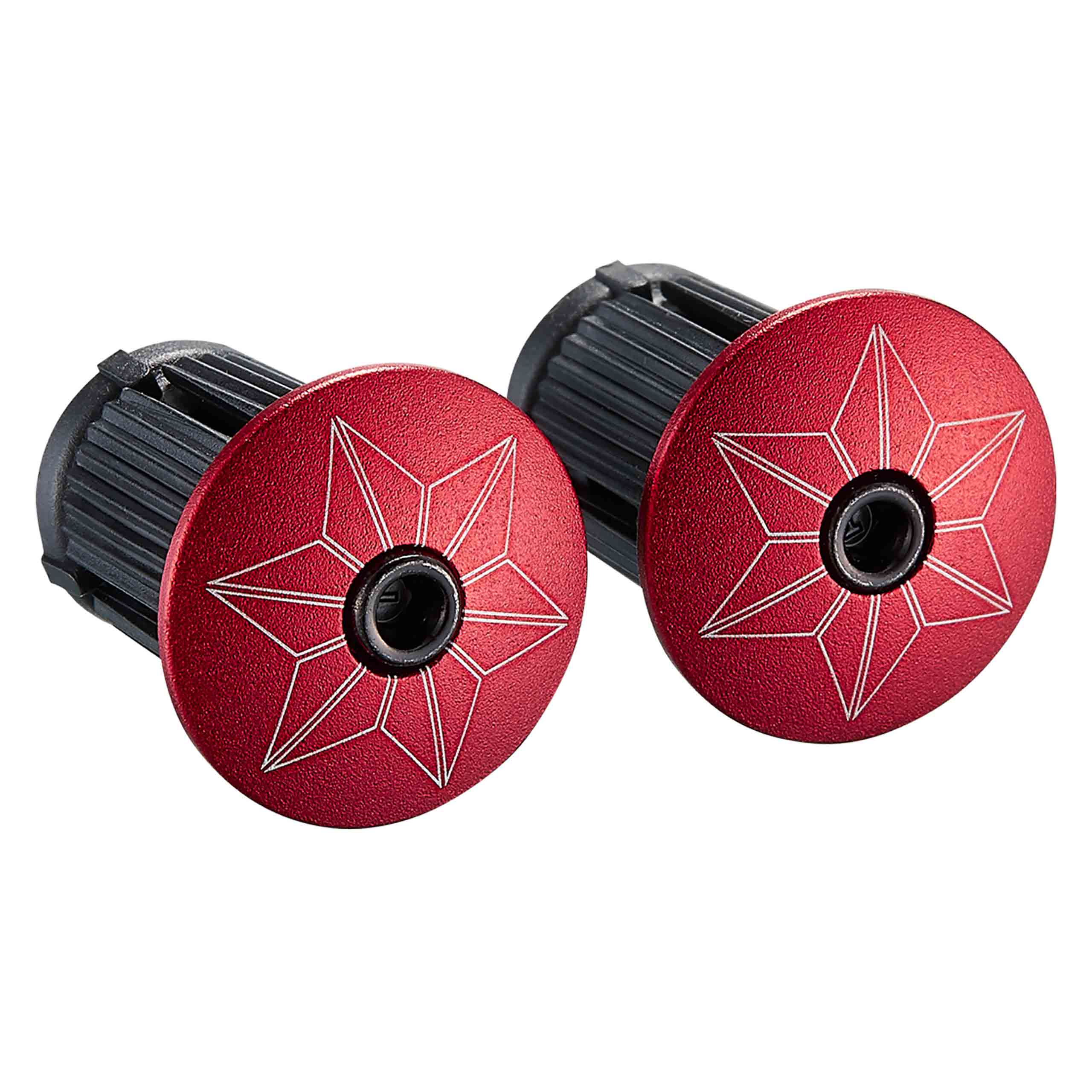 Supacaz Super Sticky Kush Bar Tape – Star Fade Red + Red Star Plugz